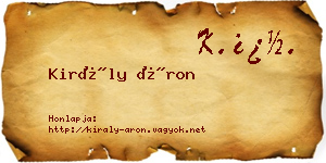Király Áron névjegykártya